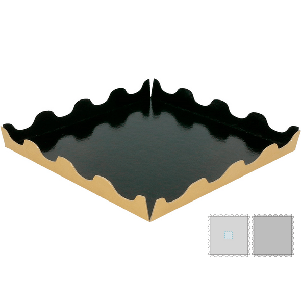 2-Sided Pastry Cardboard Tray with corrugated sides